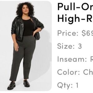 Torrid Dark Gray High-Rise Trousers